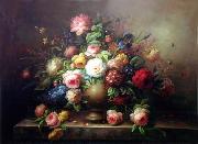 unknow artist Floral, beautiful classical still life of flowers.067 oil painting reproduction